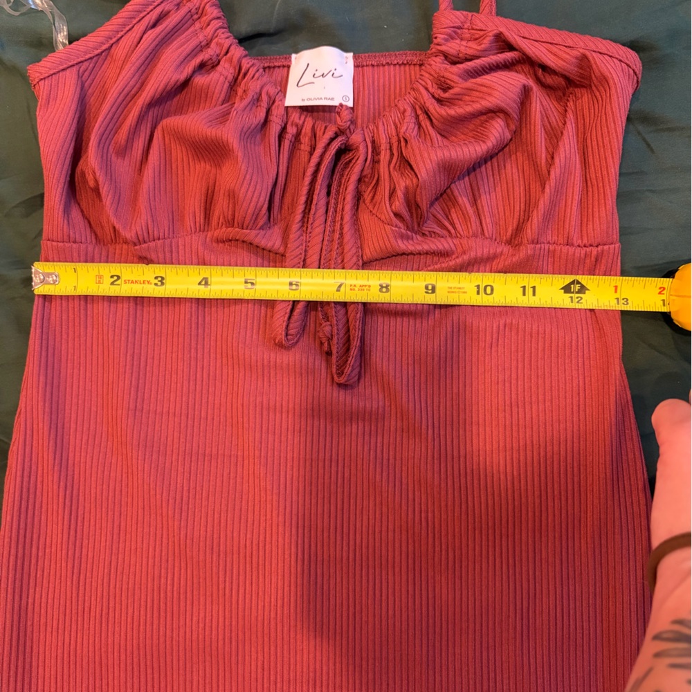 Olivia Rae Maroon Ribbed Dress - Picture 7 of 9